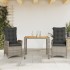 Set comedor de jardín 3 piezas con cojines ratán sintético