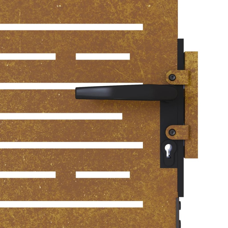 Puerta de jardín acero corten diseño cuadrado 85x100