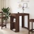 Mesa alta de bar madera ingeniería marrón roble 102x70x103,5