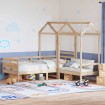 Set de sofá cama y banco con techo madera maciza pino 90x190 cm