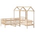 Set de sofá cama y banco con techo madera maciza pino 90x190