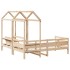 Set de sofá cama y banco con techo madera maciza pino 90x190