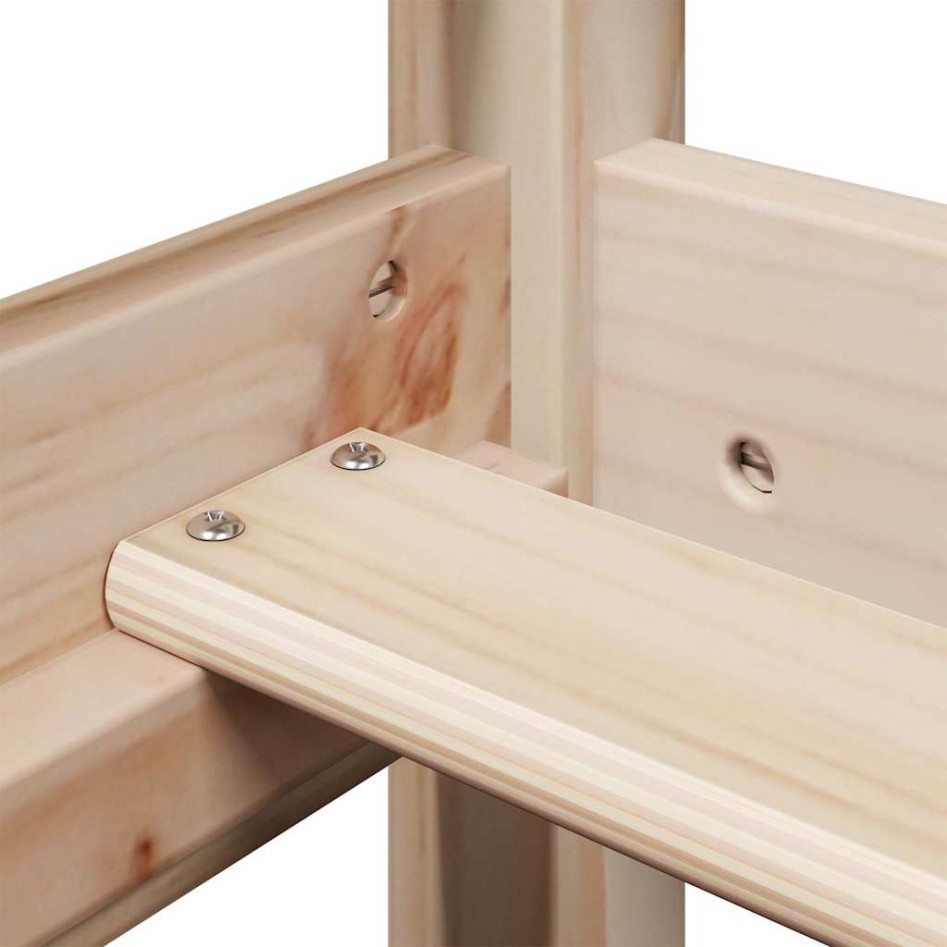 Set de sofá cama y banco con techo madera maciza pino 90x190