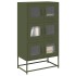 Aparador de acero verde oliva 68x39x123