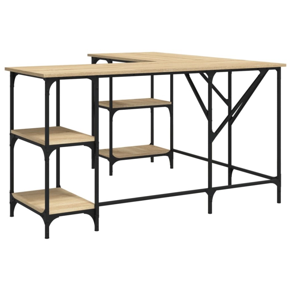 Escritorio madera de ingeniería roble Sonoma 139x139x75