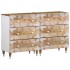 Aparadores 2 uds de madera maciza de mango 60x33,5x75