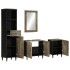Conjunto de muebles de baño 4 piezas madera maciza de