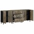Aparadores 3 uds de madera maciza de mango gris