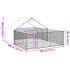 Caseta perros exterior con corral 4x3x1,9 m acero
