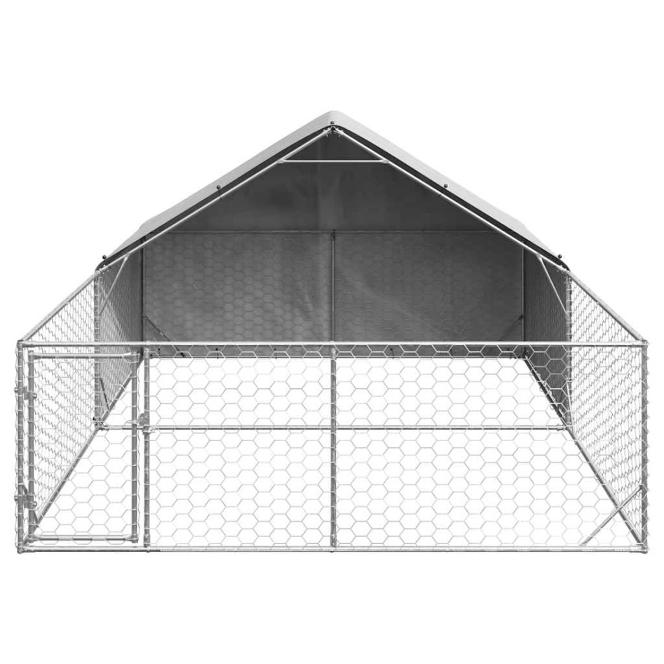 Caseta perros exterior con corral 5x3x1,9 m acero