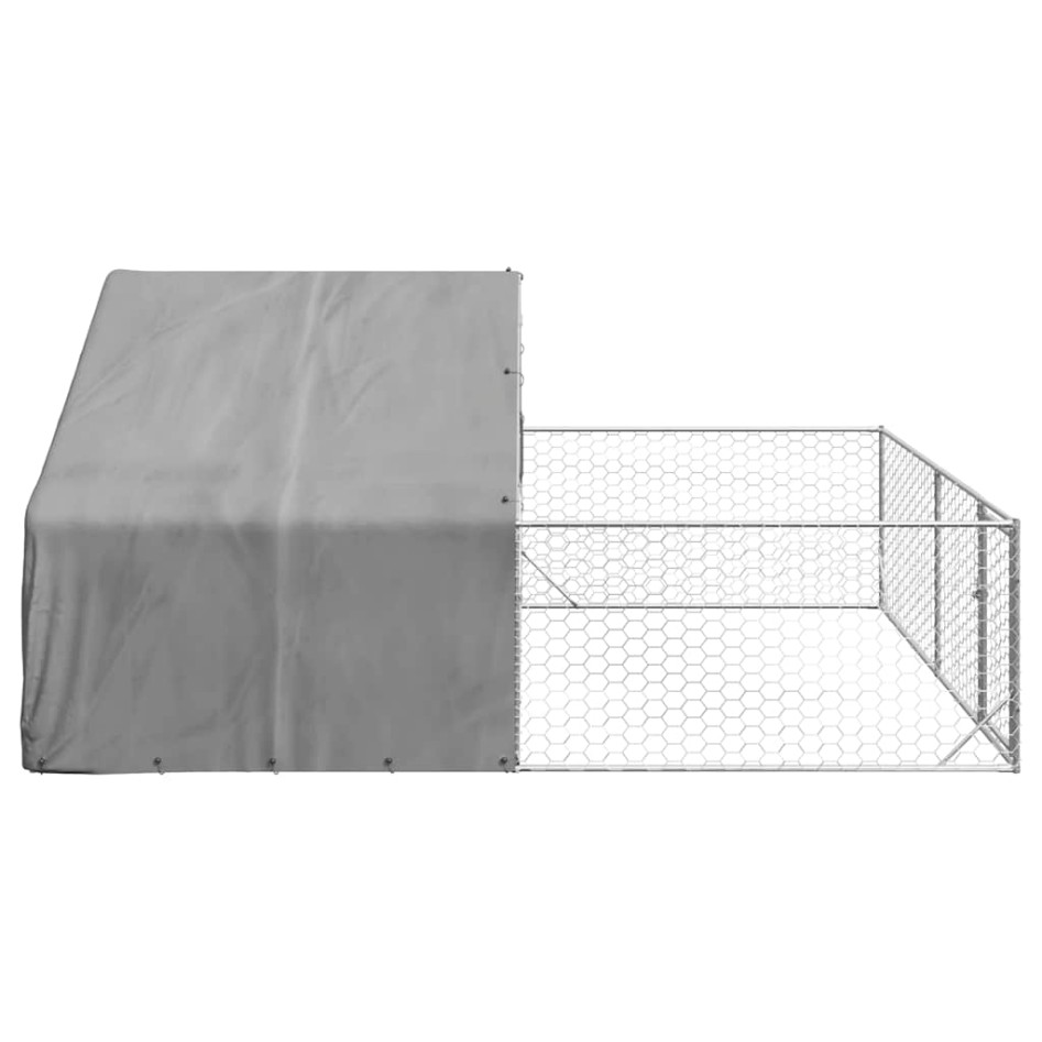 Caseta perros exterior con corral 5x3x1,9 m acero