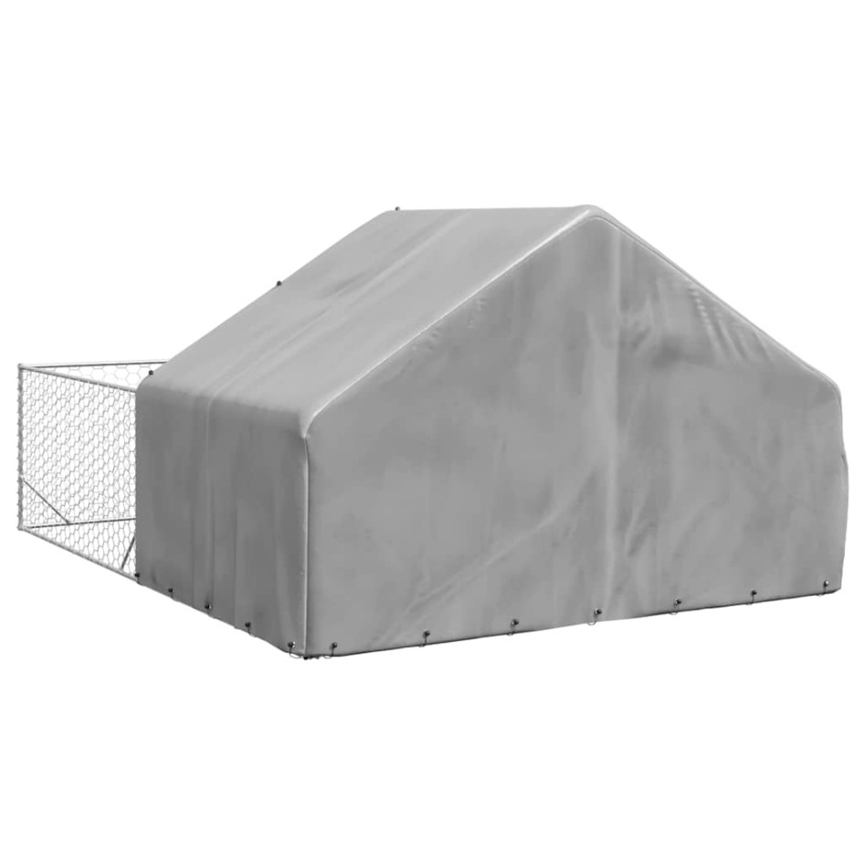 Caseta perros exterior con corral 5x3x1,9 m acero