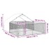 Caseta perros exterior con corral 5x3x1,9 m acero