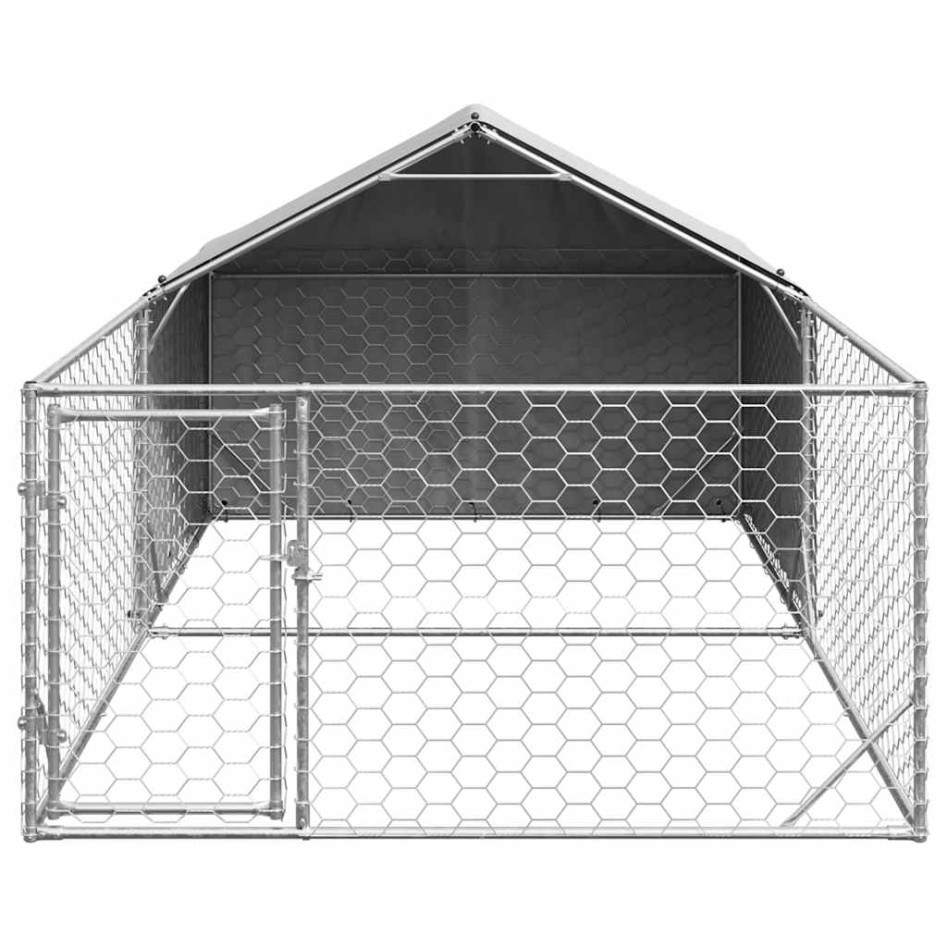 Caseta perros exterior con corral 5x2x1,5 m acero