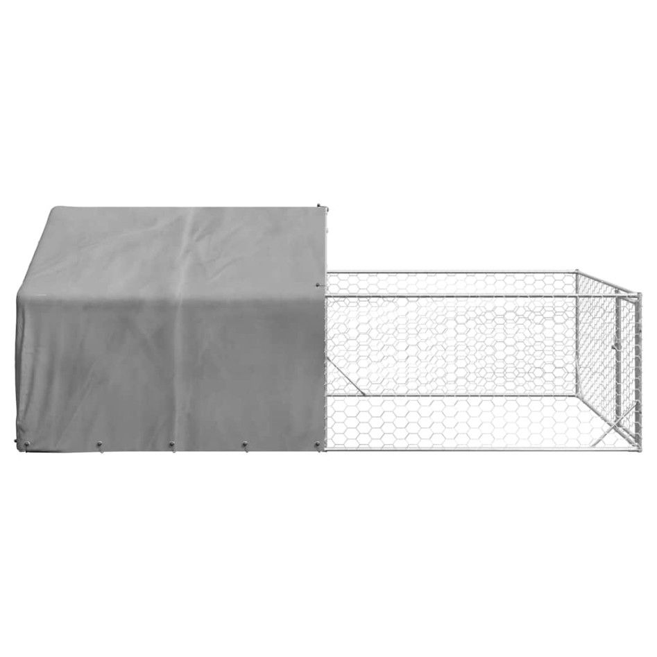 Caseta perros exterior con corral 5x2x1,5 m acero