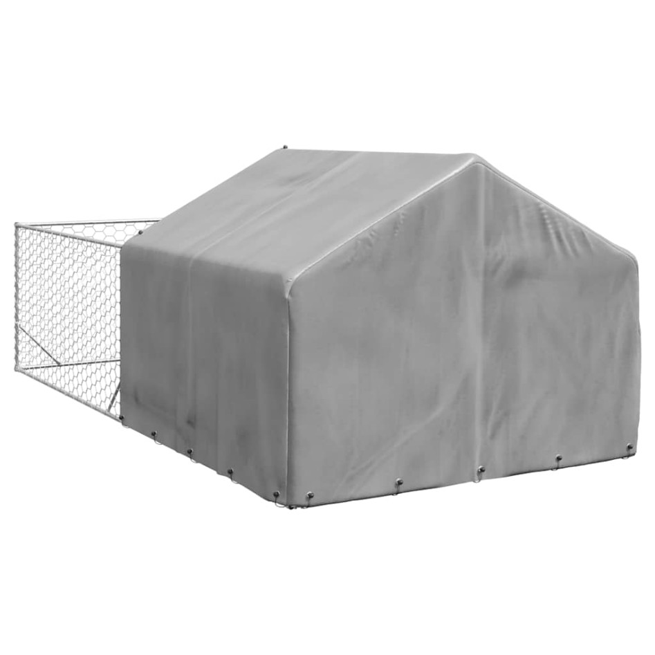 Caseta perros exterior con corral 5x2x1,5 m acero