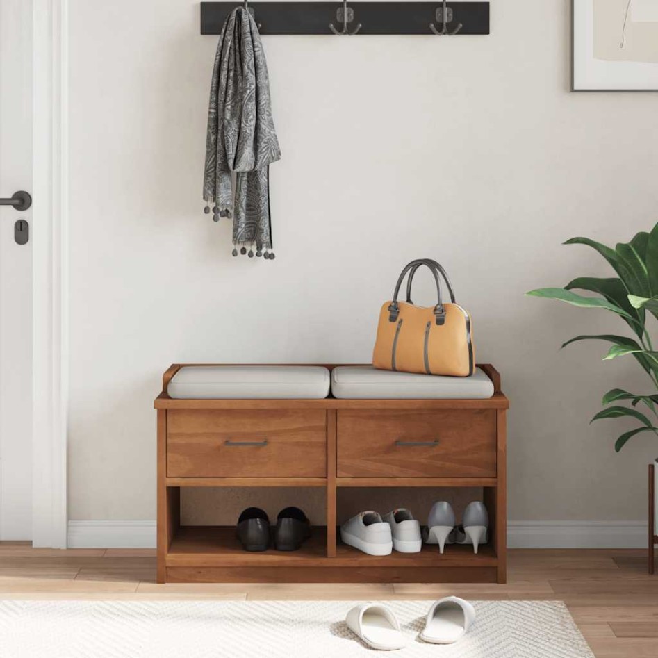 Banco de recibidor SANDNES madera maciza de pino 87x40x50