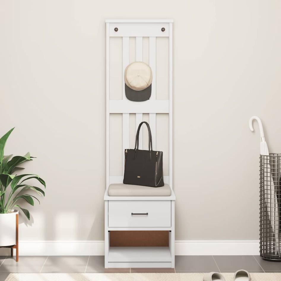 Perchero de entrada SANDENS madera pino blanco 45x40x159,5