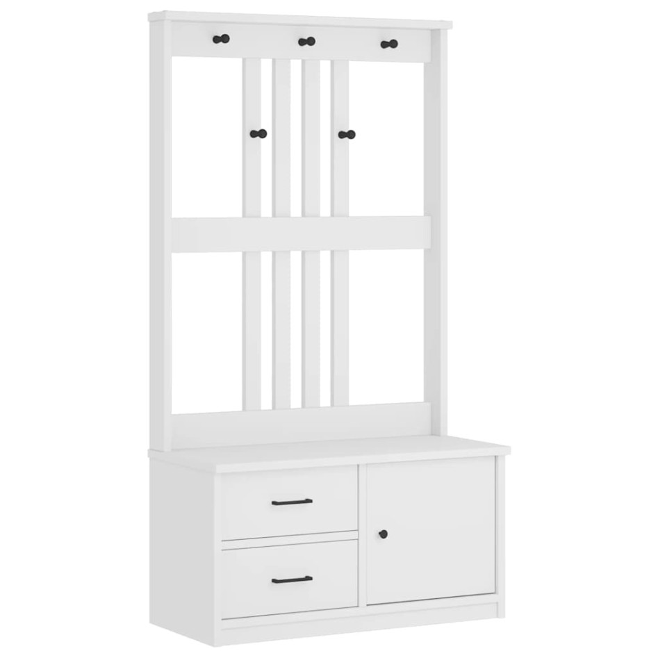 Perchero de entrada SANDENS madera pino blanco 87x40x159,5