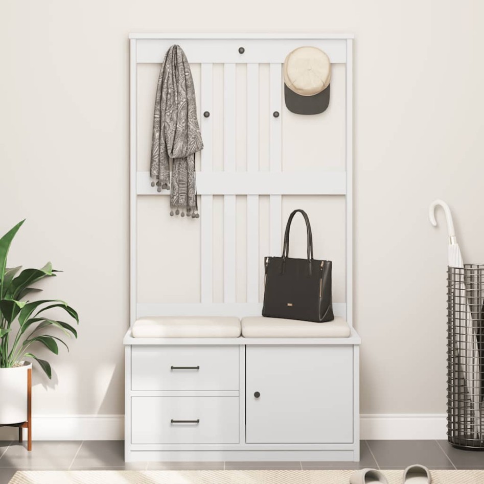 Perchero de entrada SANDENS madera pino blanco 87x40x159,5