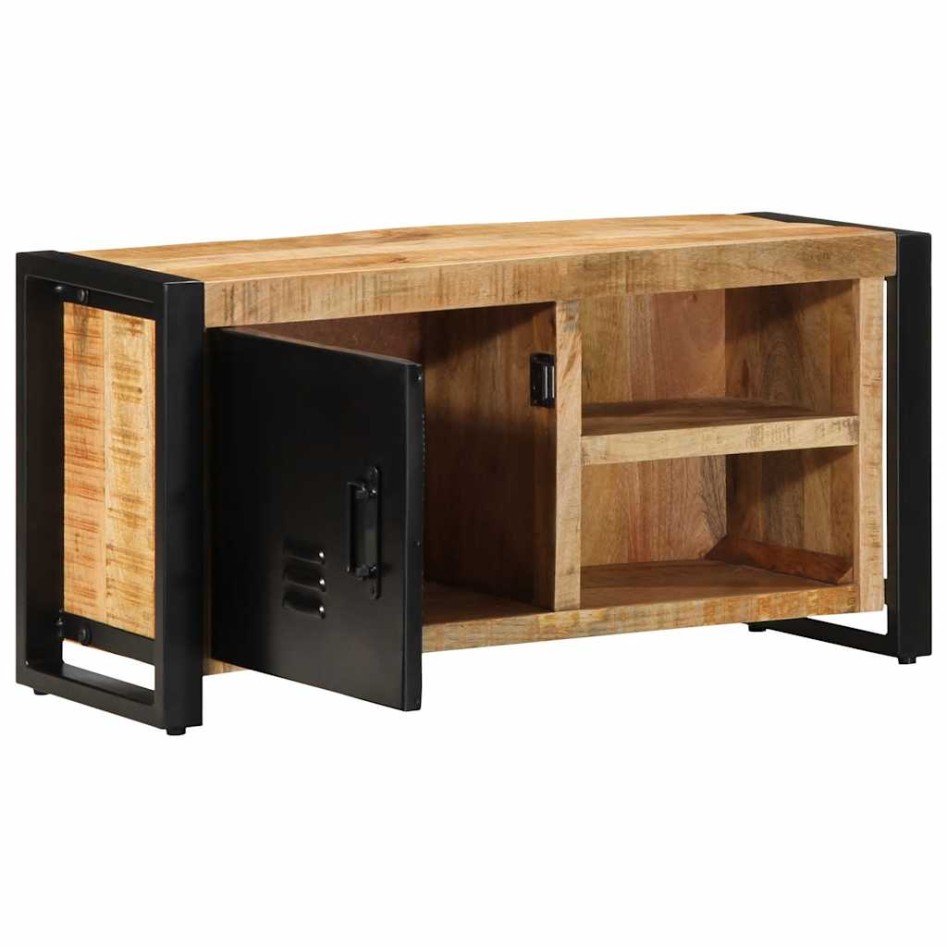 Mueble de TV madera maciza de mango rugosa 80x30x40