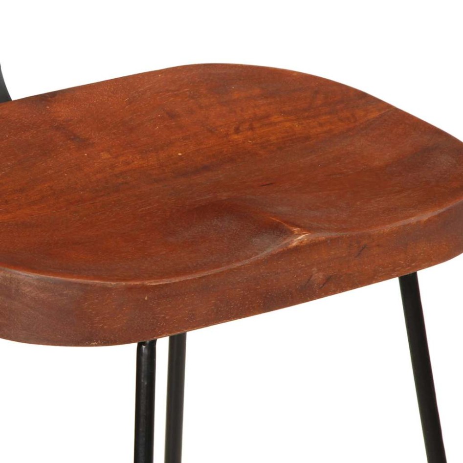 Taburetes de barra 2 uds 49x43x103 cm madera maciza de