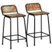 Taburetes de barra 2 uds 46x35,5x80 madera maciza reciclada