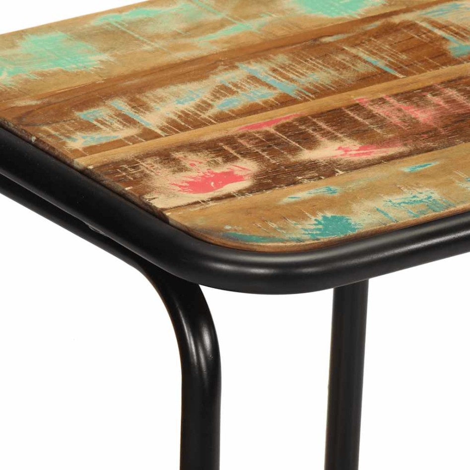 Taburetes de barra 2 uds 46x35,5x80 madera maciza