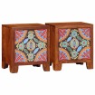Mesita de noche 2 uds 40x30x45 cm madera maciza de acacia