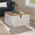 Baúl de almacenamiento HALDEN blanco 91x91x47 cm madera
