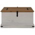 Baúl de almacenamiento HALDEN blanco 91x91x47 cm madera