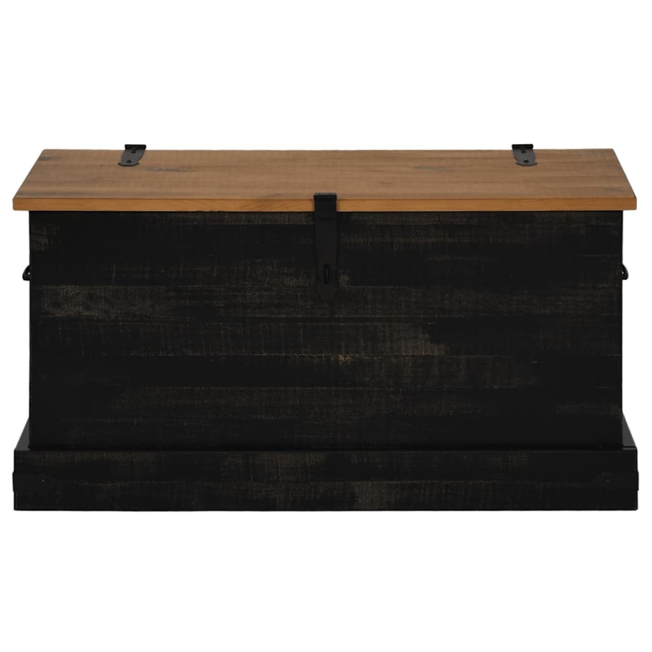 Baúl de almacenamiento HALDEN negro 91x48x47 cm madera