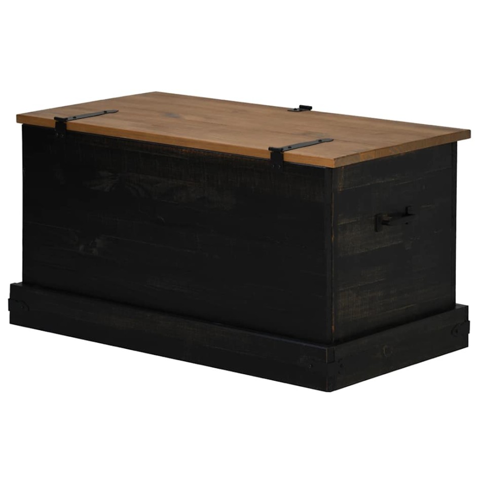 Baúl de almacenamiento HALDEN negro 91x48x47 cm madera