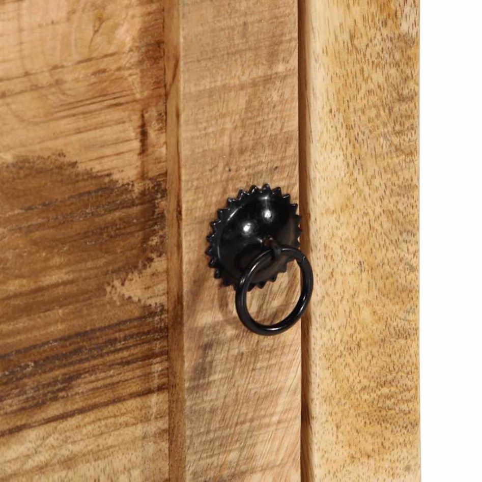 Mesita de noche de madera maciza de mango rugosa 40x32x46