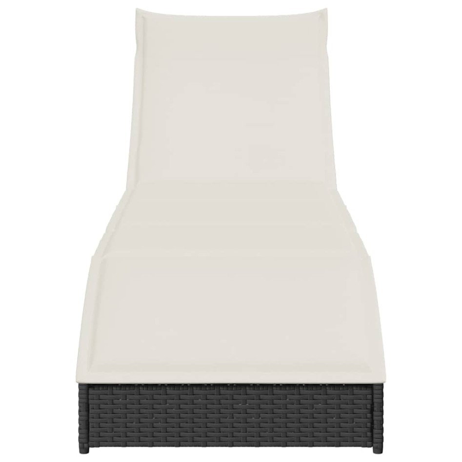 Tumbona plegable con cojín y espacio ratán sintético