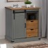 Aparador HALDEN con puerta corredera gris 80x40x80
