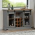 Aparador HALDEN 2 puertas correderas gris 112x40x80