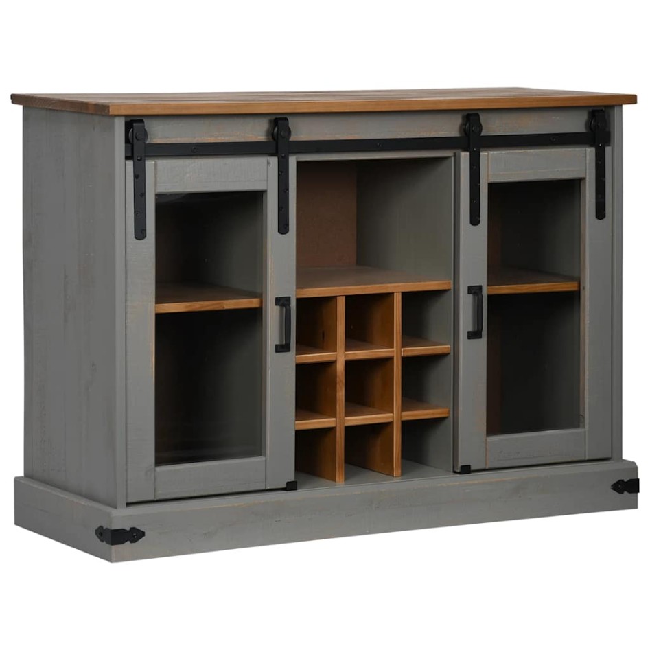 Aparador HALDEN 2 puertas correderas gris 112x40x80