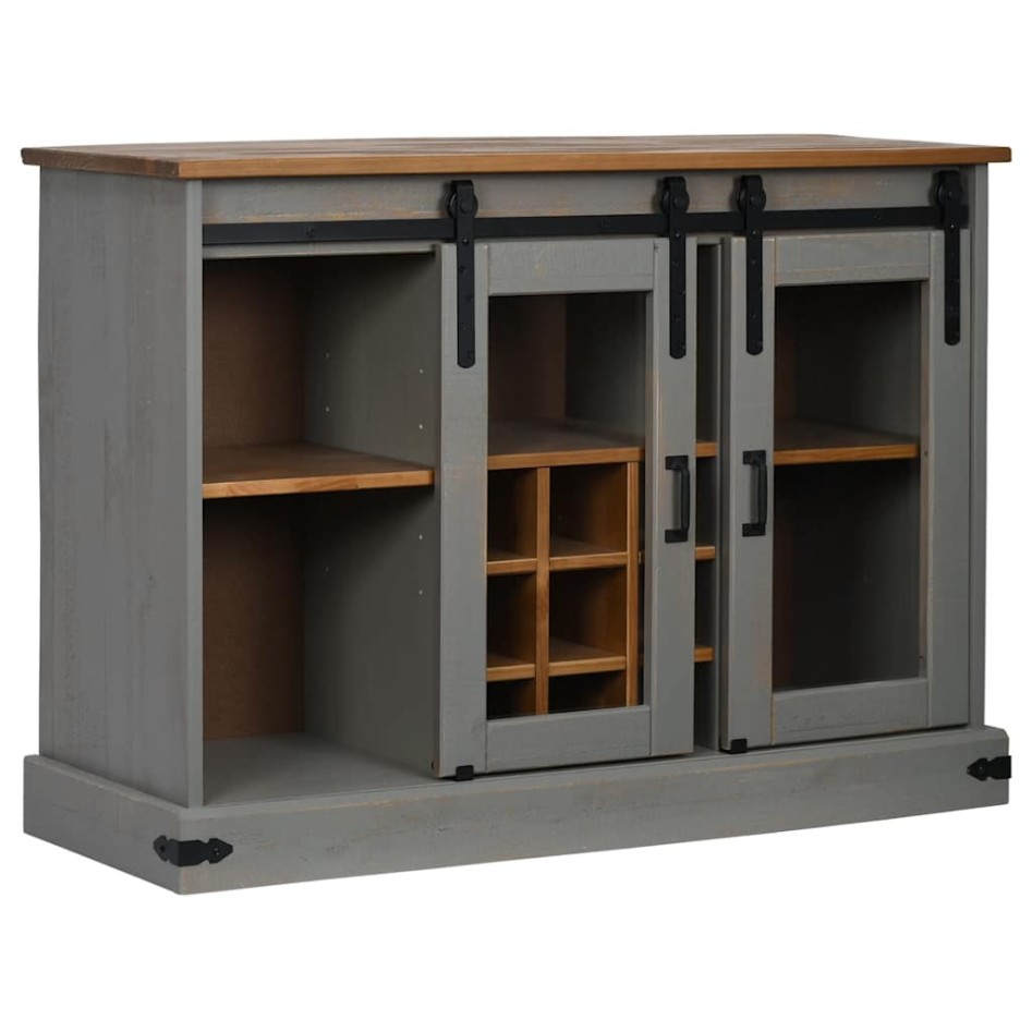 Aparador HALDEN 2 puertas correderas gris 112x40x80