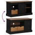 Mueble de TV HALDEN con puerta corredera negro 110x40x60