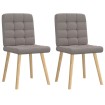 Sillas de comedor 2 unidades tela gris taupé