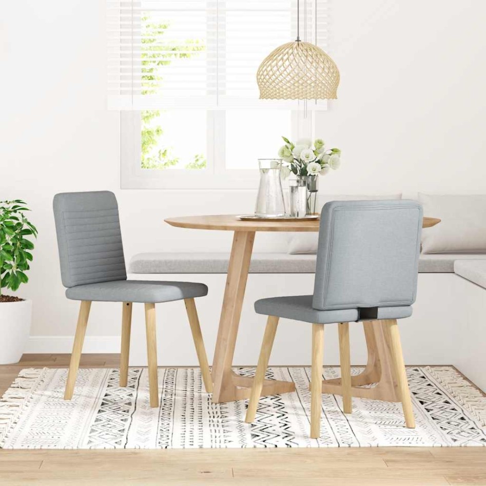 Sillas de comedor giratorias 2 unidades tela gris