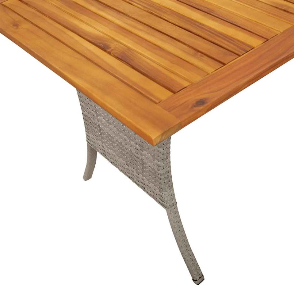 Sofá jardín de 3 plazas con cojín y mesa gris