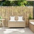 Banco de jardín con almacenaje y cojín beige ratán