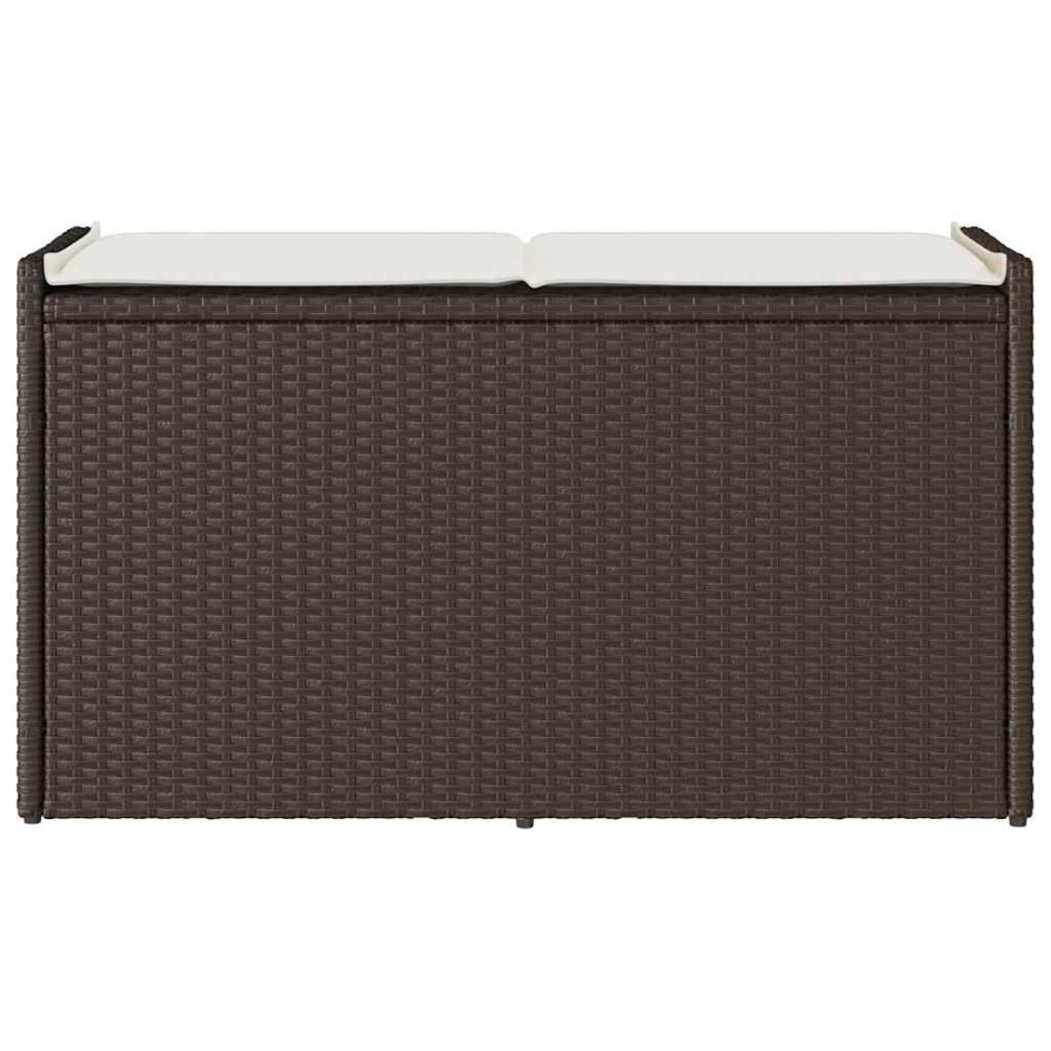 Banco de almacenaje con cojín marrón 100 cm ratán