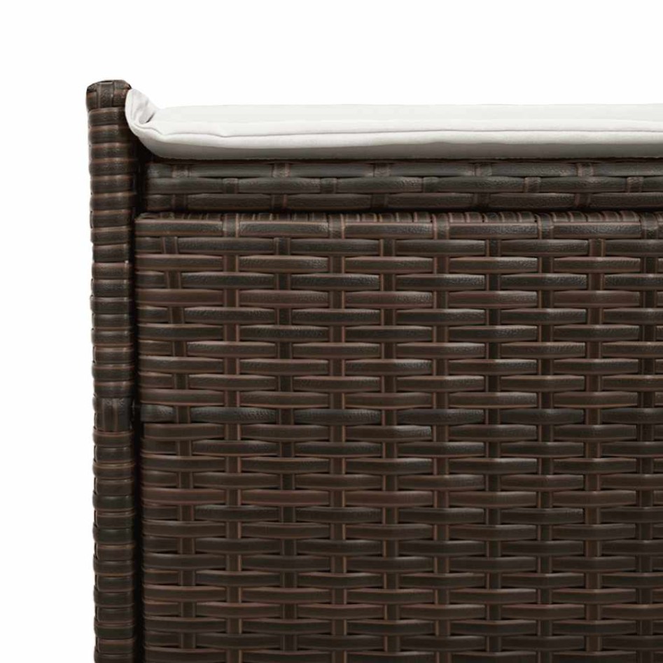 Banco de almacenaje con cojín marrón 100 cm ratán