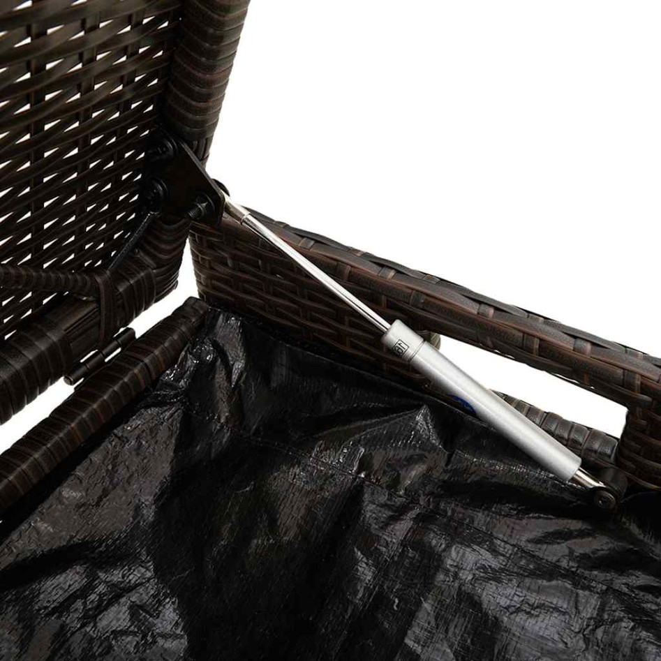 Banco de almacenaje con cojín marrón 100 cm ratán