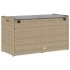 Banco de almacenaje con cojín beige 100 cm ratán