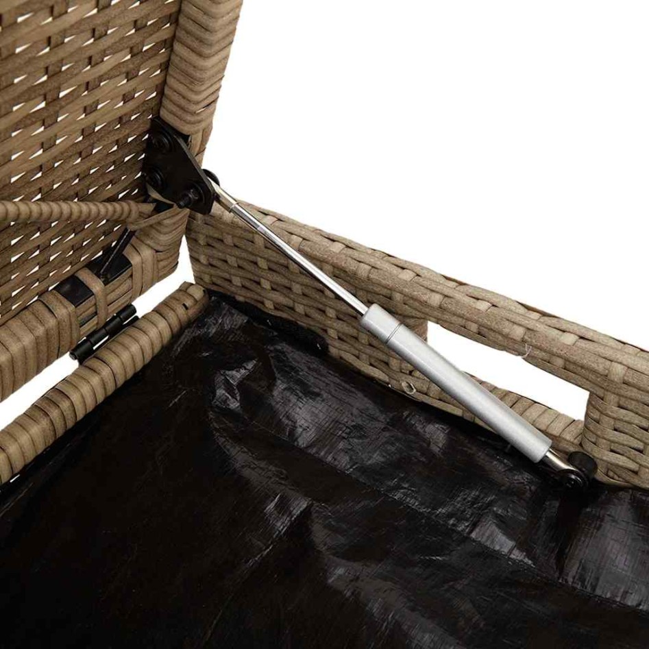 Banco de almacenaje con cojín beige 100 cm ratán