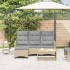 Sofá de jardín reclinable con cojines en forma de L